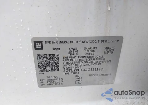 2018 GMC Sierra 1500 Denali from USA, damaged, VIN 3GTU2PEC4JG381193